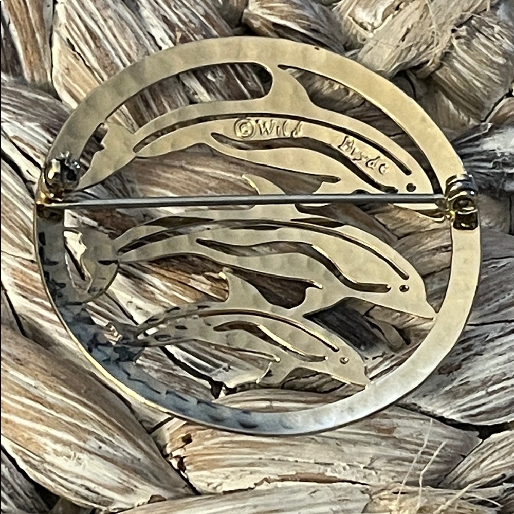 Vintage Wild Bryde Gold Tone Jumping Dolphins‎ Brooch - Picture 3 of 5